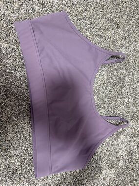 High-Neck Lavender Sports Bra with Thin Straps